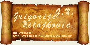 Grigorije Milojković vizit kartica